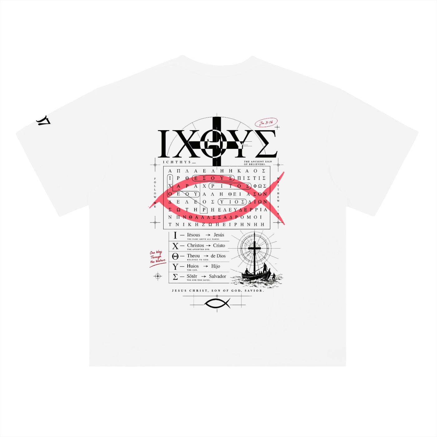 4GVIN ( PEZ IXOYE )   Drop Shoulder Cotton T-Shirt