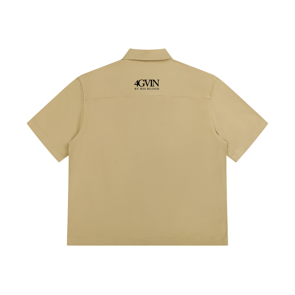 4GVIN Unisex Boxy Patch Pocket Short Sleeve Shirt