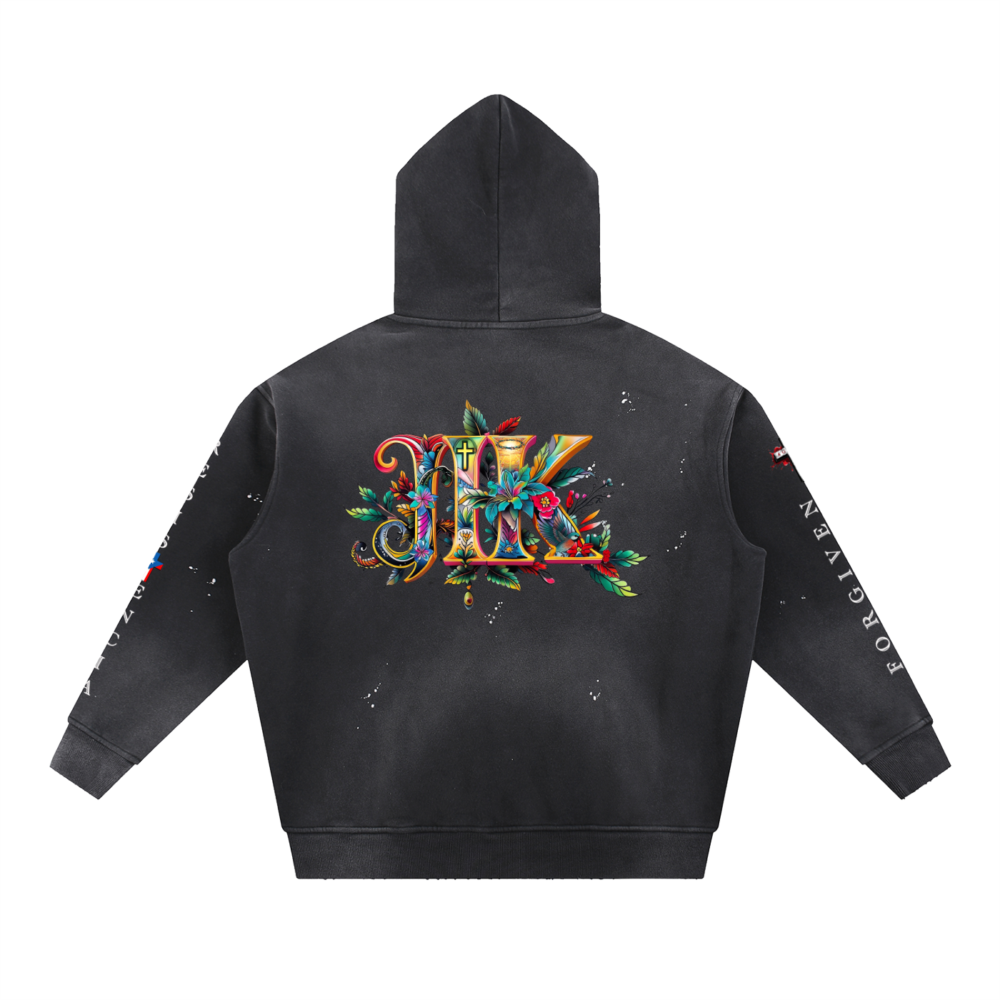 4GVIN Vintage Washed Frayed Fleece Hoodie