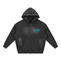 4GVIN ( No Fear ) Sunfade Two-way Zipper Boxy Fleece Hoodie