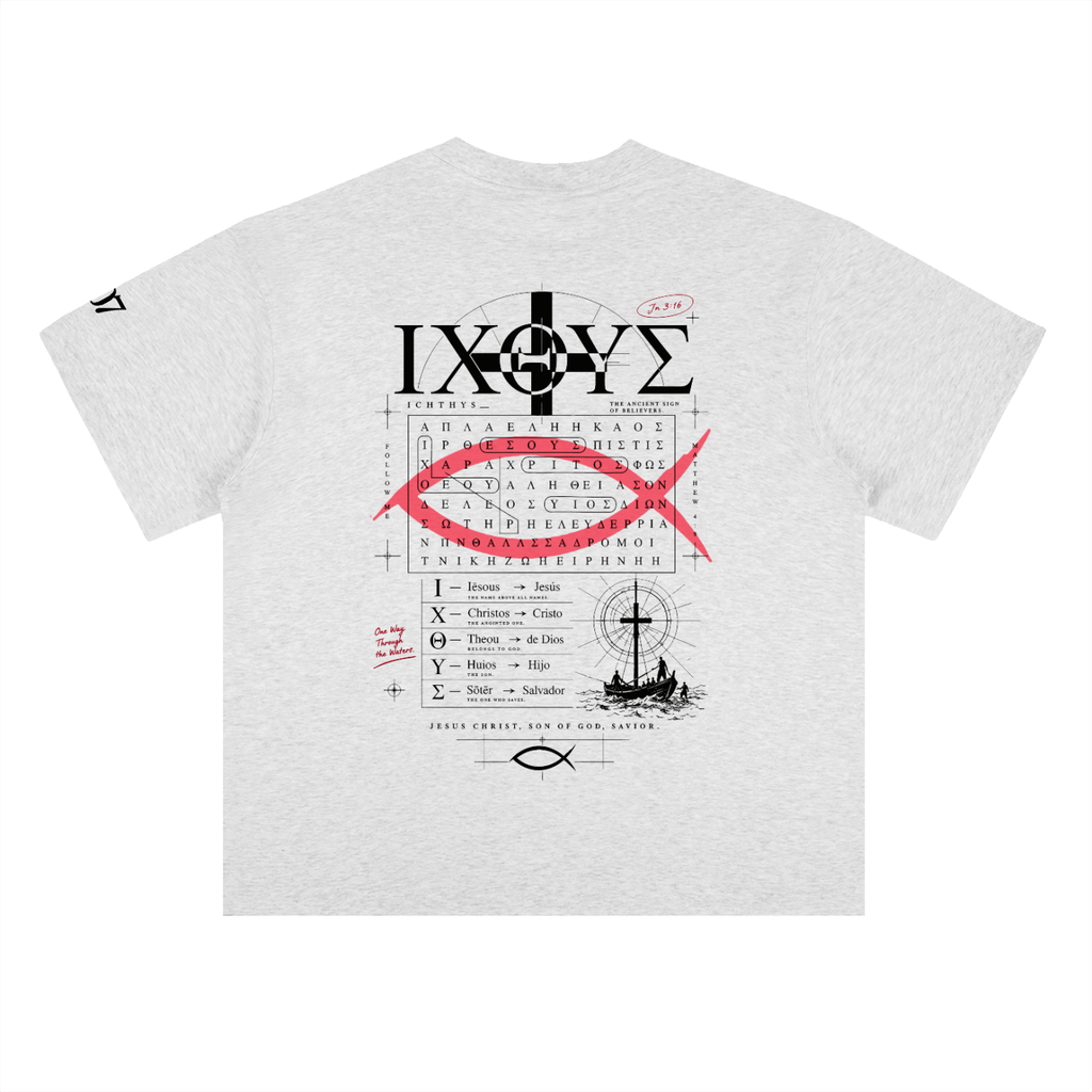 4GVIN ( PEZ IXOYE )   Drop Shoulder Cotton T-Shirt