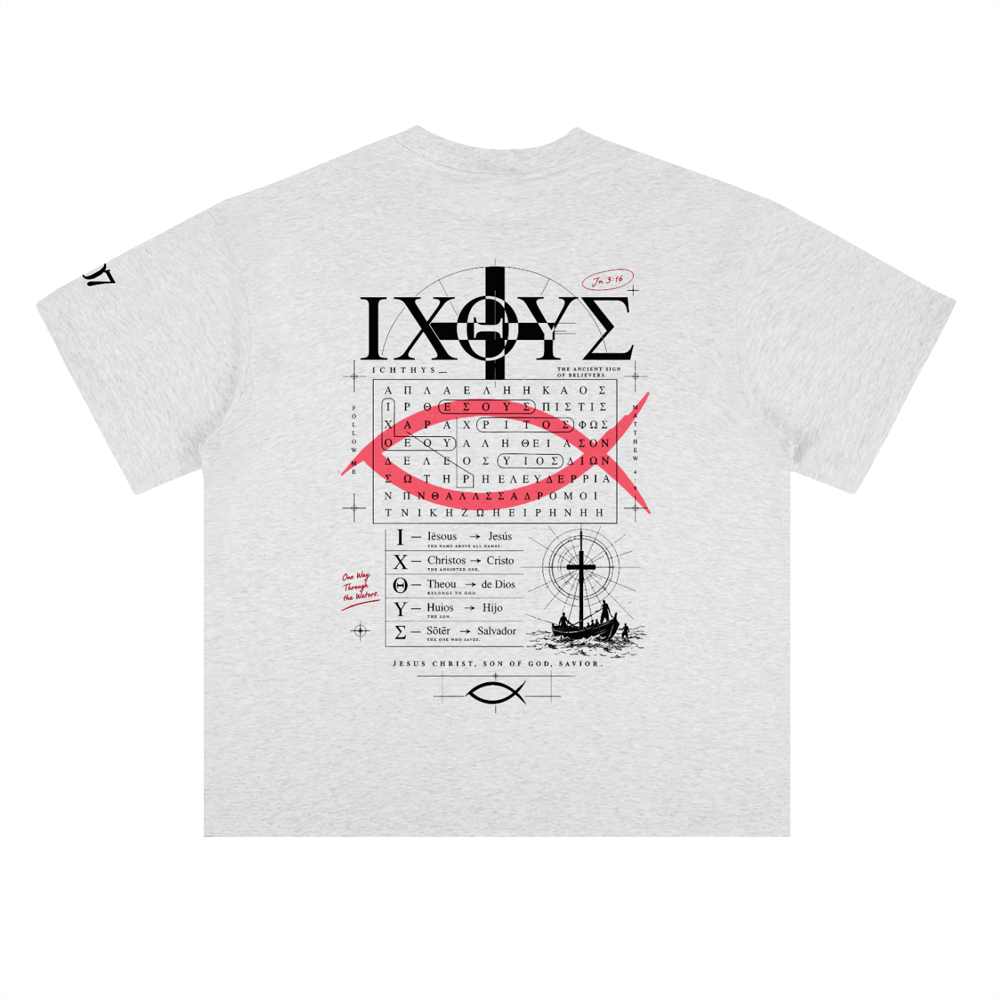 4GVIN ( PEZ IXOYE )   Drop Shoulder Cotton T-Shirt