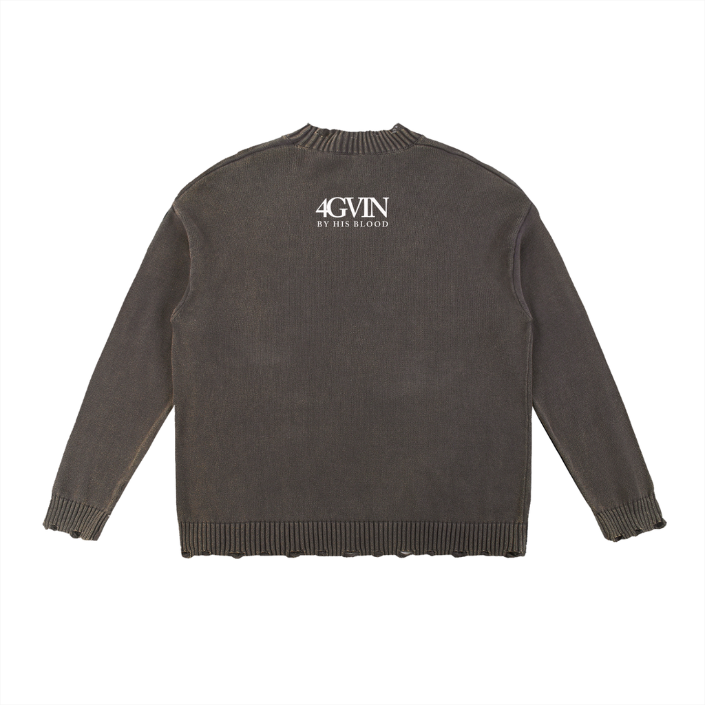 4GVIN ( 707 ) Washed Hand-Frayed Sweater