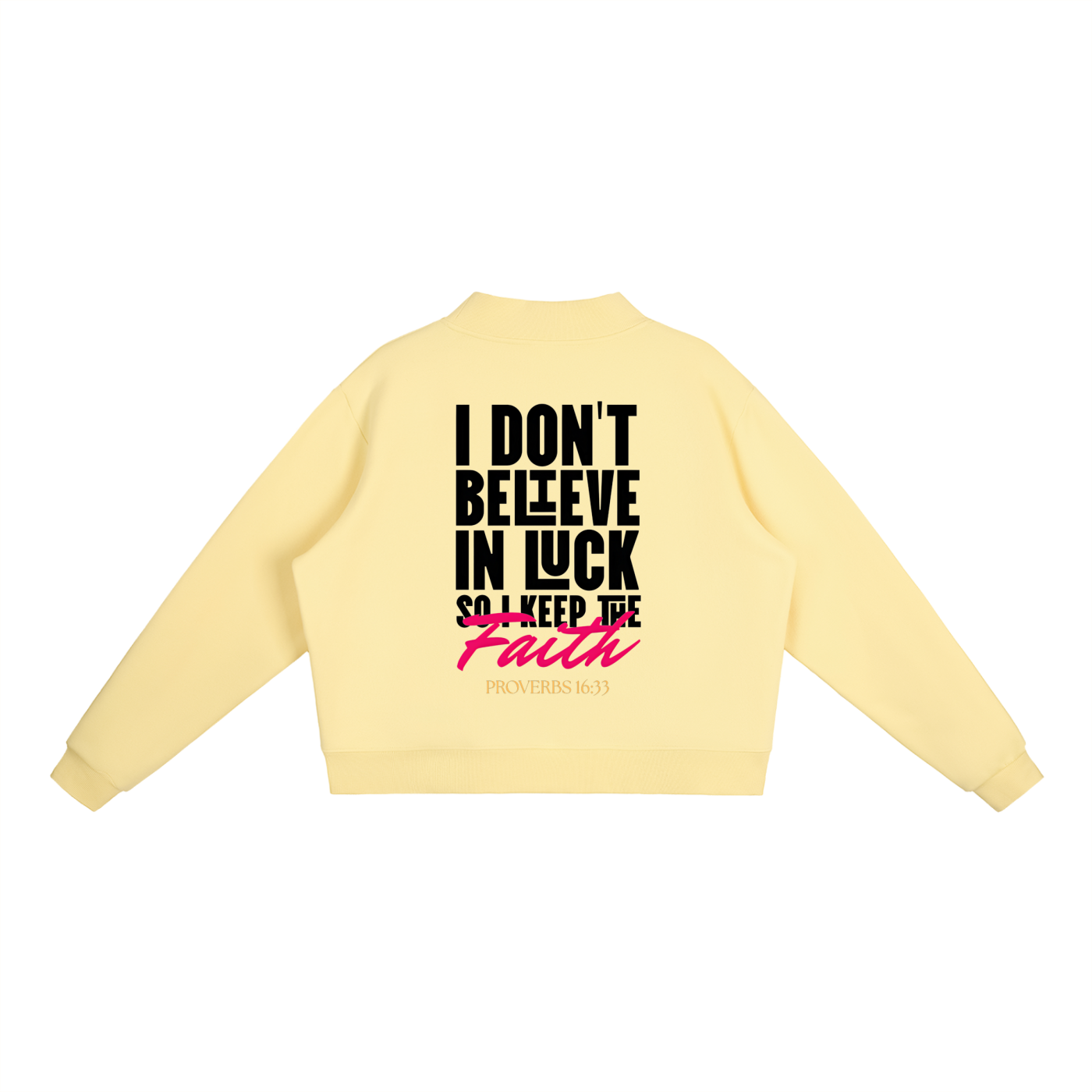 4GVIN " Keep the Faith " Girls Essential Fleece Mock-Neck Crew Sweatshirt