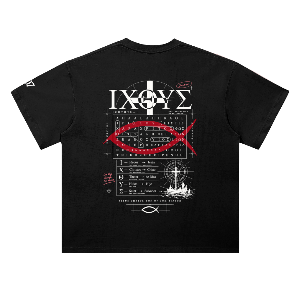 4GVIN ( PEZ IXOYE ) Drop Shoulder Cotton T-Shirt
