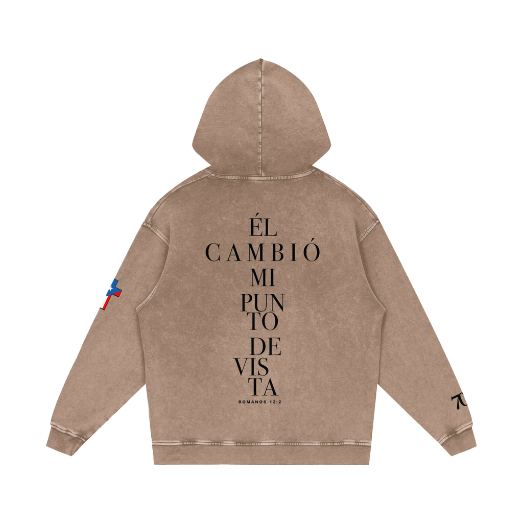 Snow Washed Loose Cotton Hoodie