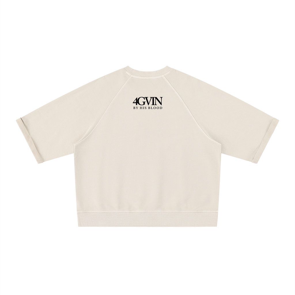 4GVIN Unisex Vintage Wash Boxy Short Sleeve Sweatshirt
