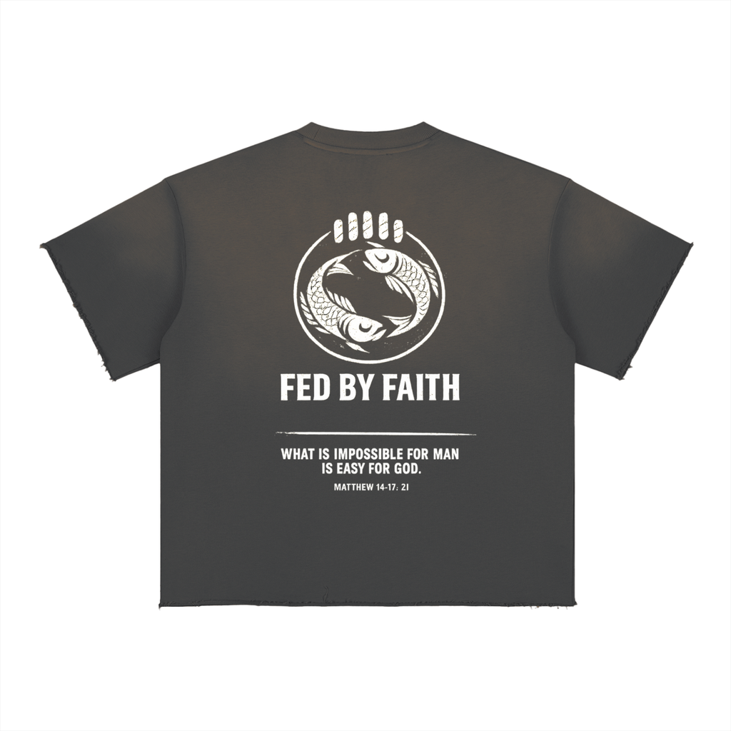 4GVIN ( 5 Panes ) Fade Raw Edge T-Shirt