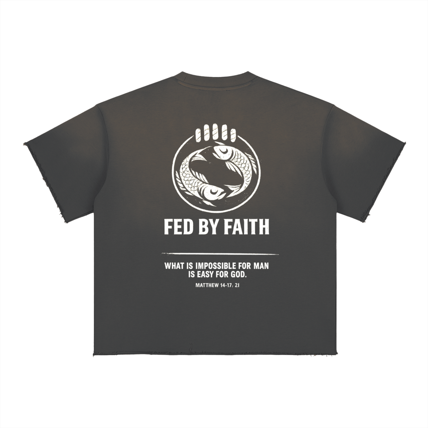 4GVIN ( 5 Panes ) Fade Raw Edge T-Shirt