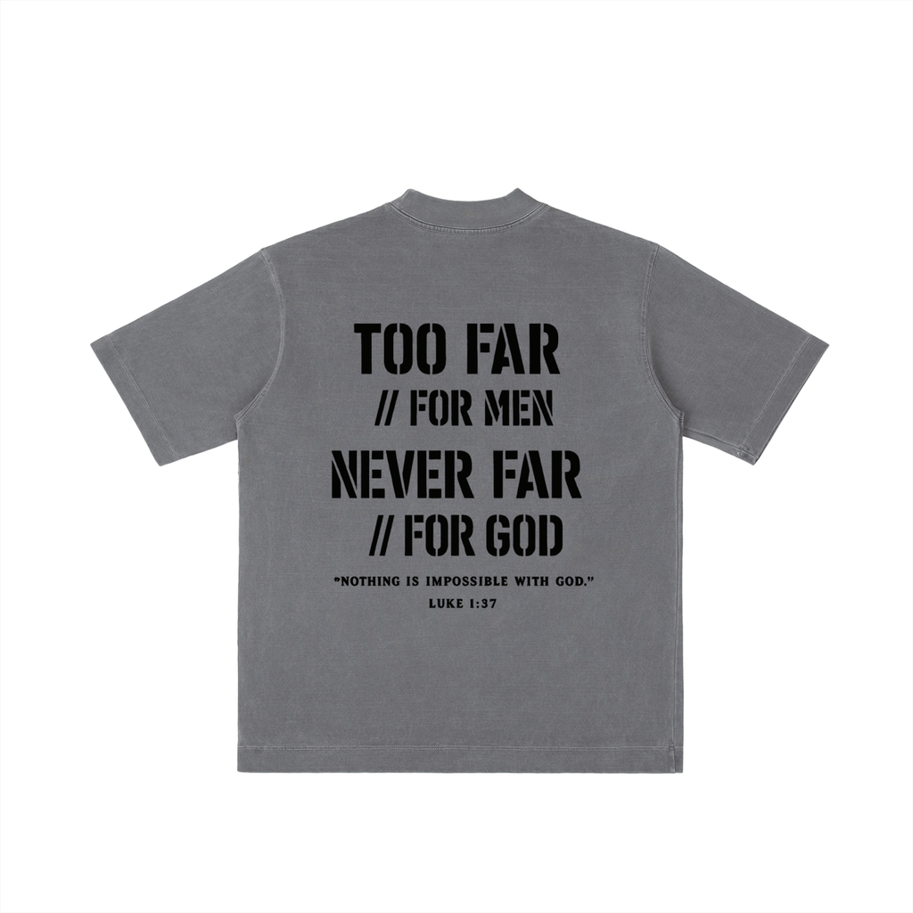 4GVIN ( Too Far ) Wash Drop Shoulder T-shirt