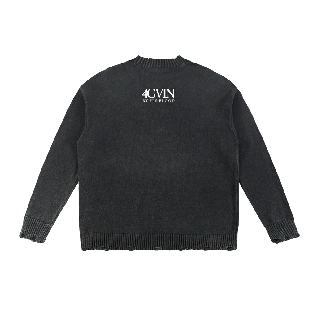 4GVIN ( 707 ) Washed Hand-Frayed Sweater