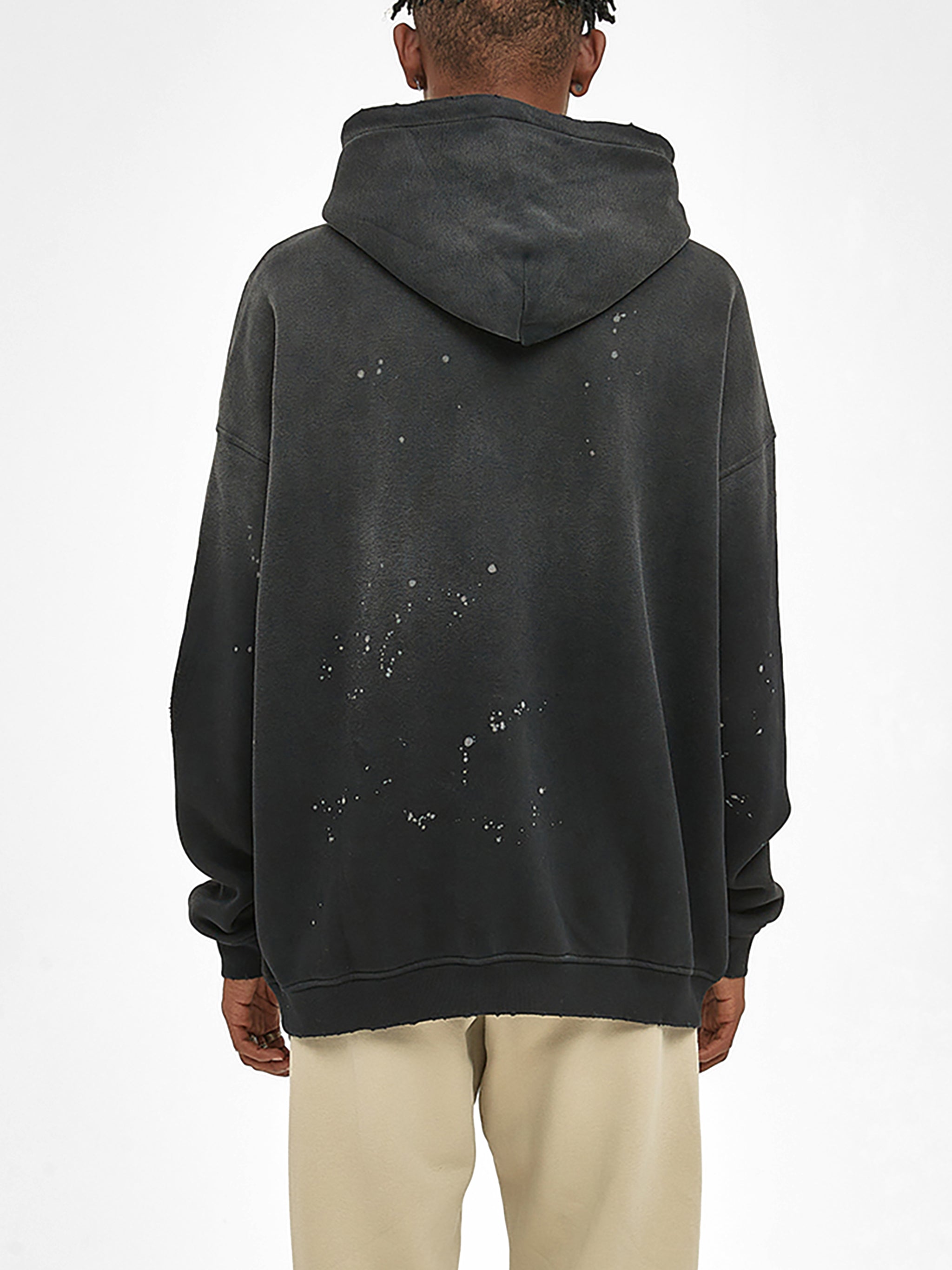 4GVIN Vintage Washed Frayed Fleece Hoodie