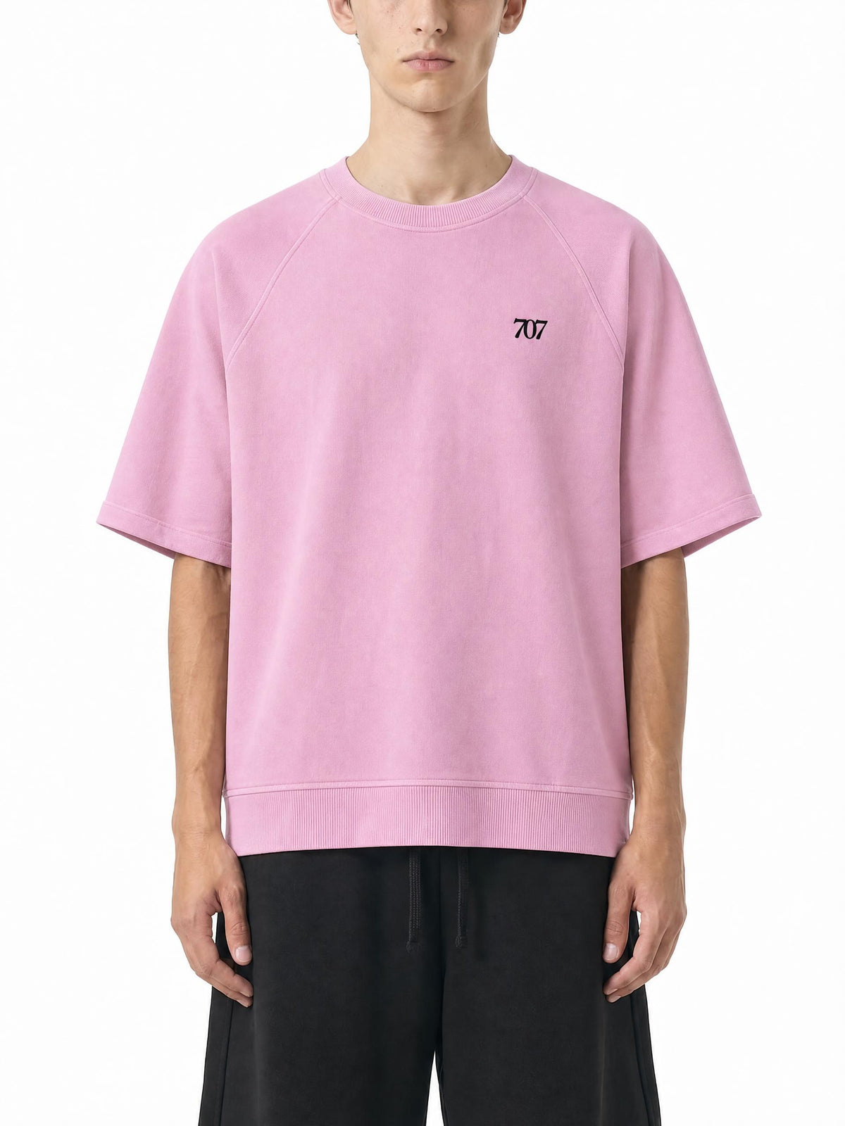 4GVIN Unisex Vintage Wash Boxy Short Sleeve Sweatshirt
