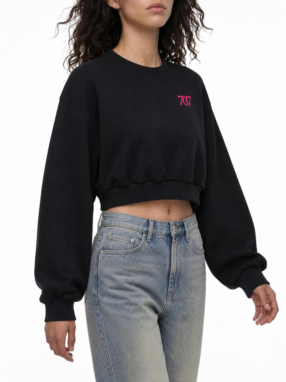 4GVIN Women's Boxy Cropped Crewneck Sweatshirt