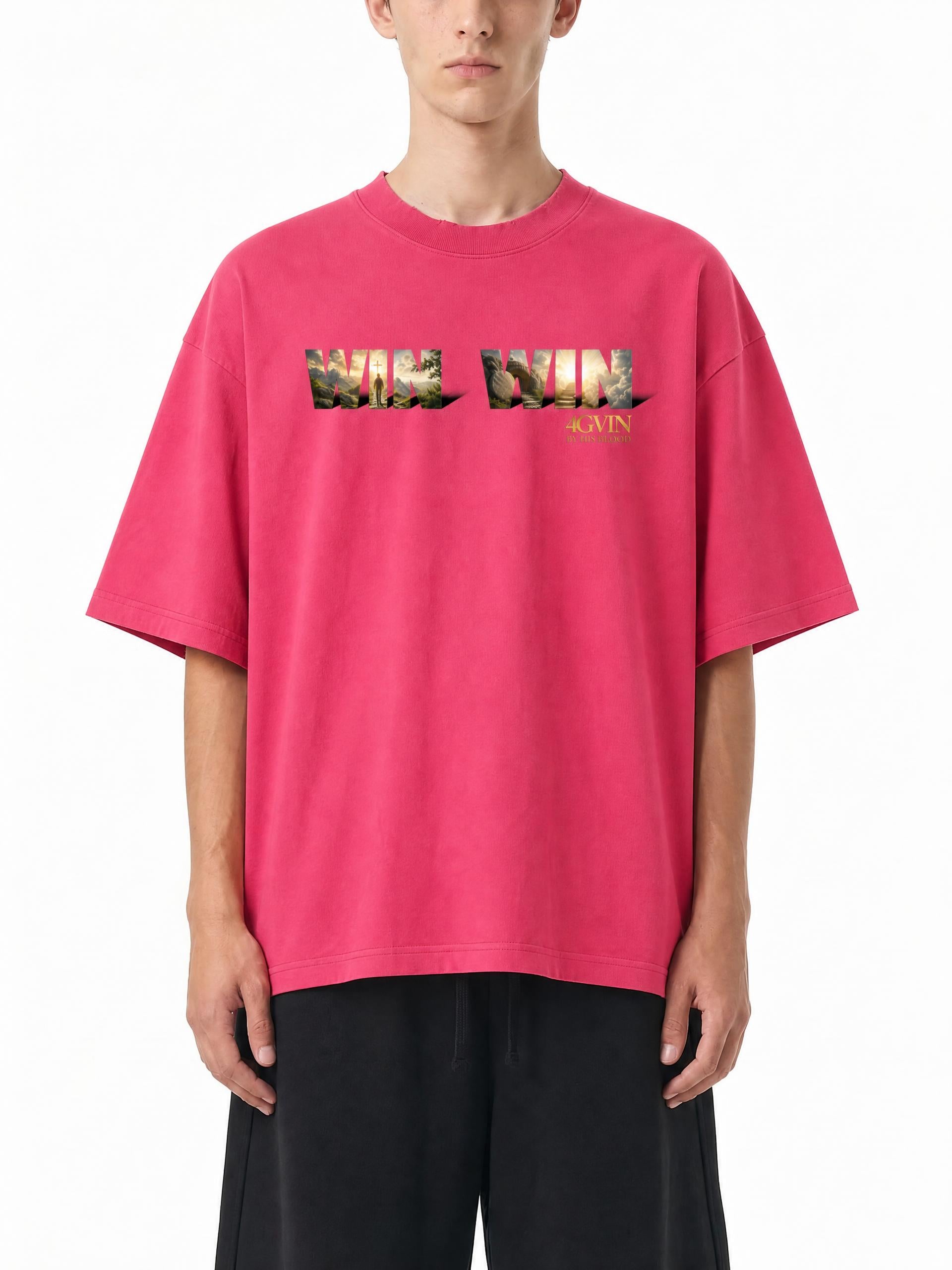 4GVIN ( WIN WIN ) Heavyweight Vintage Washed Frayed T-Shirt