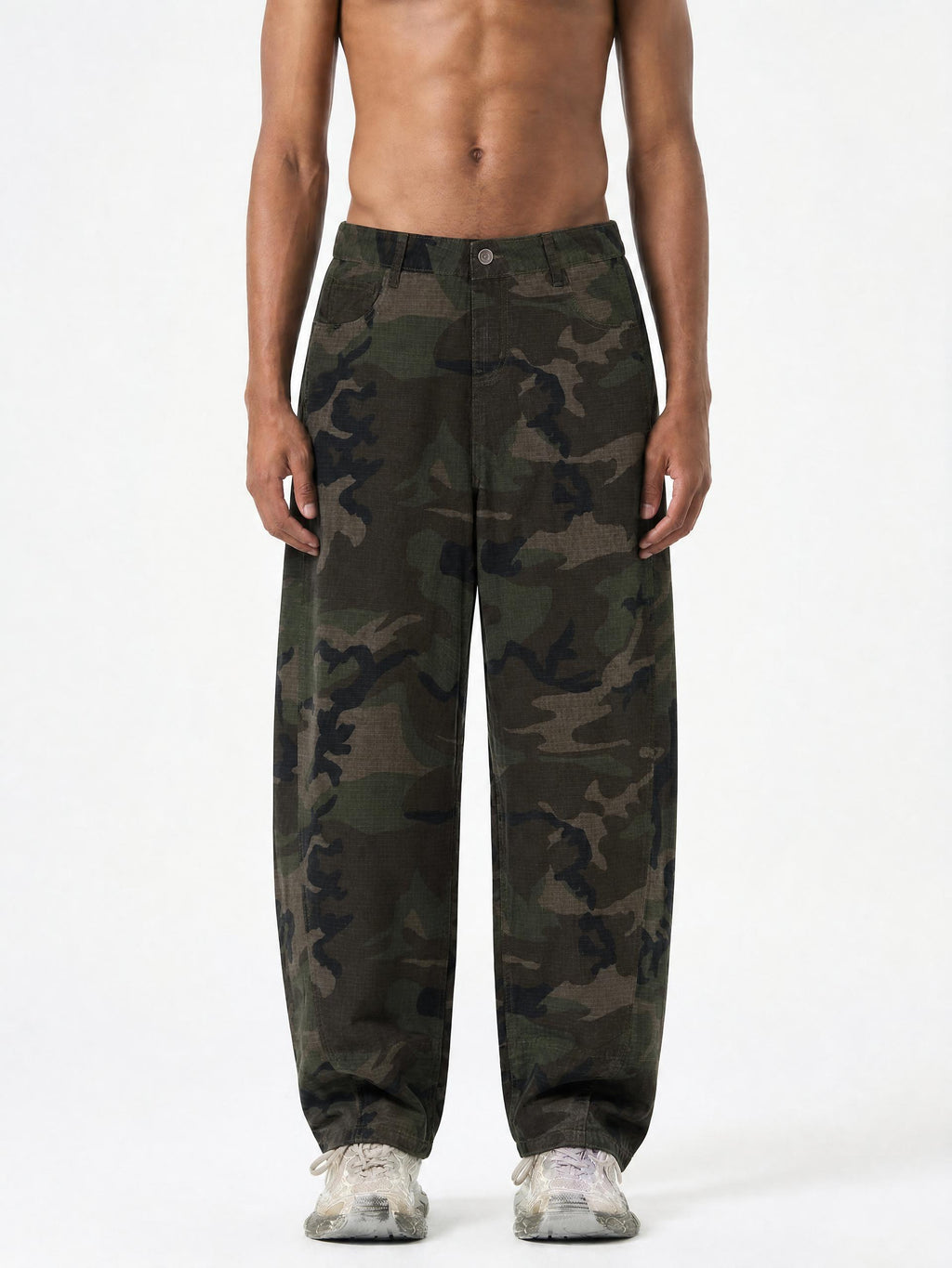 4GVIN Men’s Camo Barrel Leg Pants