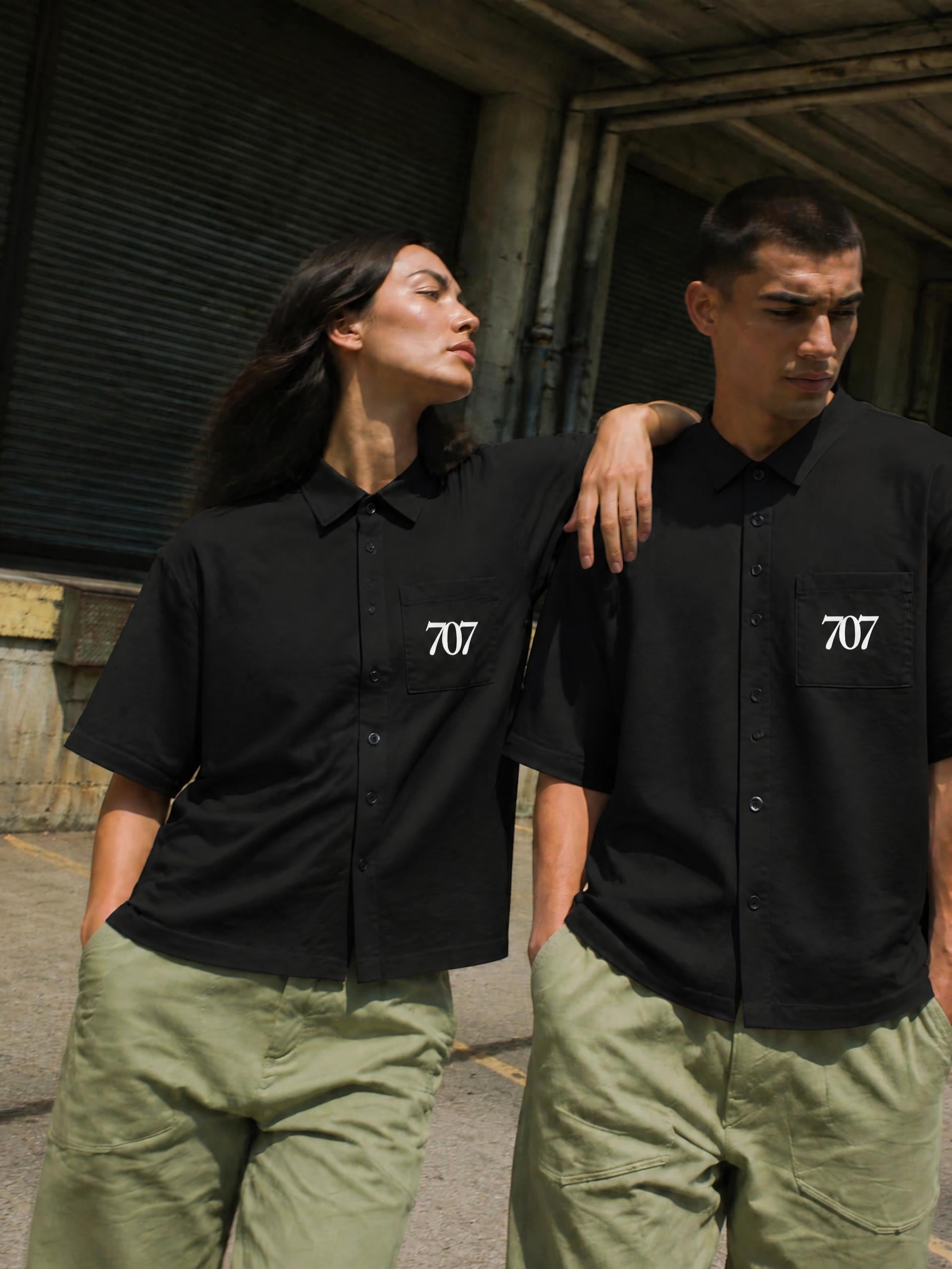 4GVIN Unisex Boxy Patch Pocket Short Sleeve Shirt