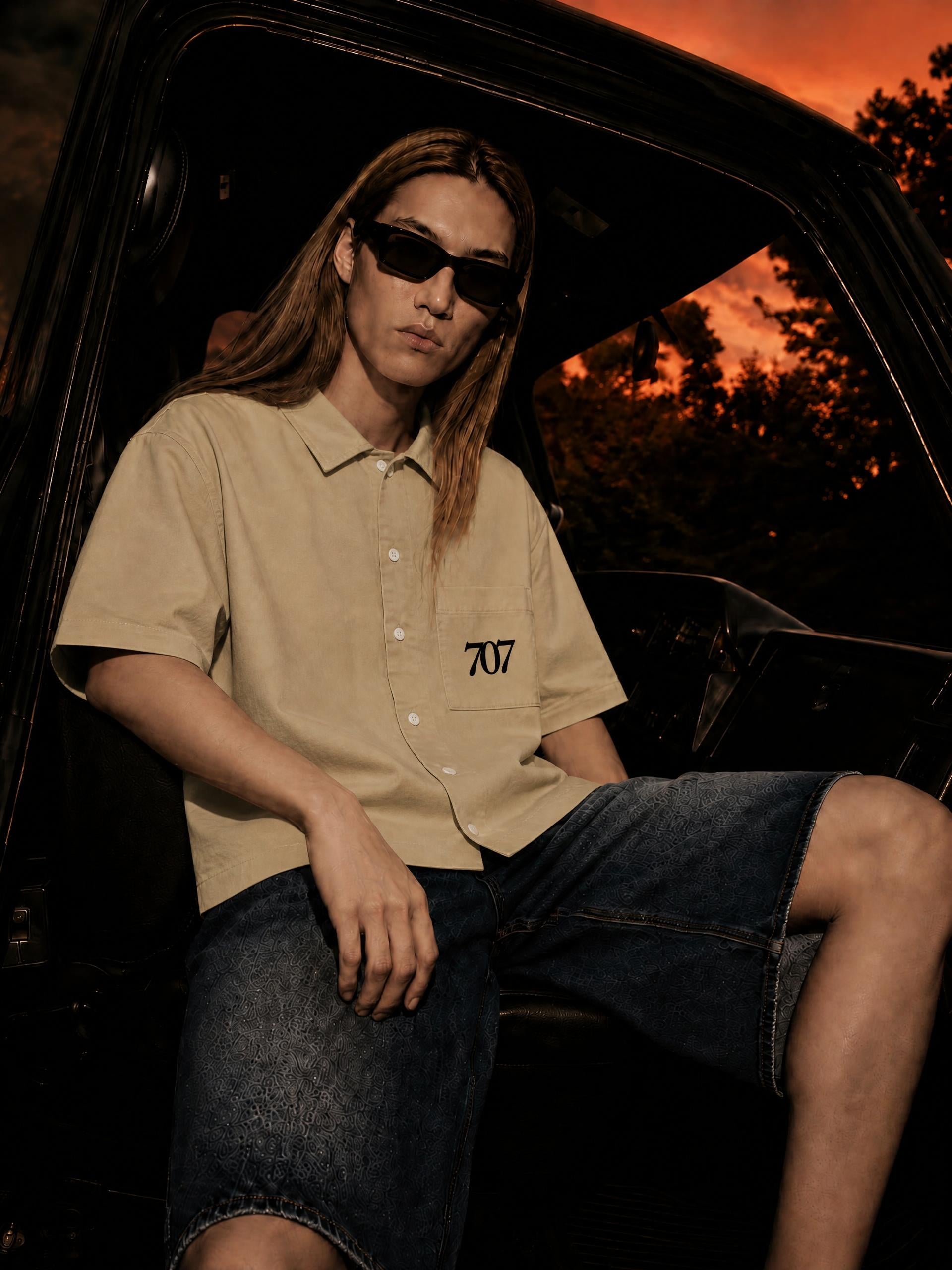 4GVIN Unisex Boxy Patch Pocket Short Sleeve Shirt