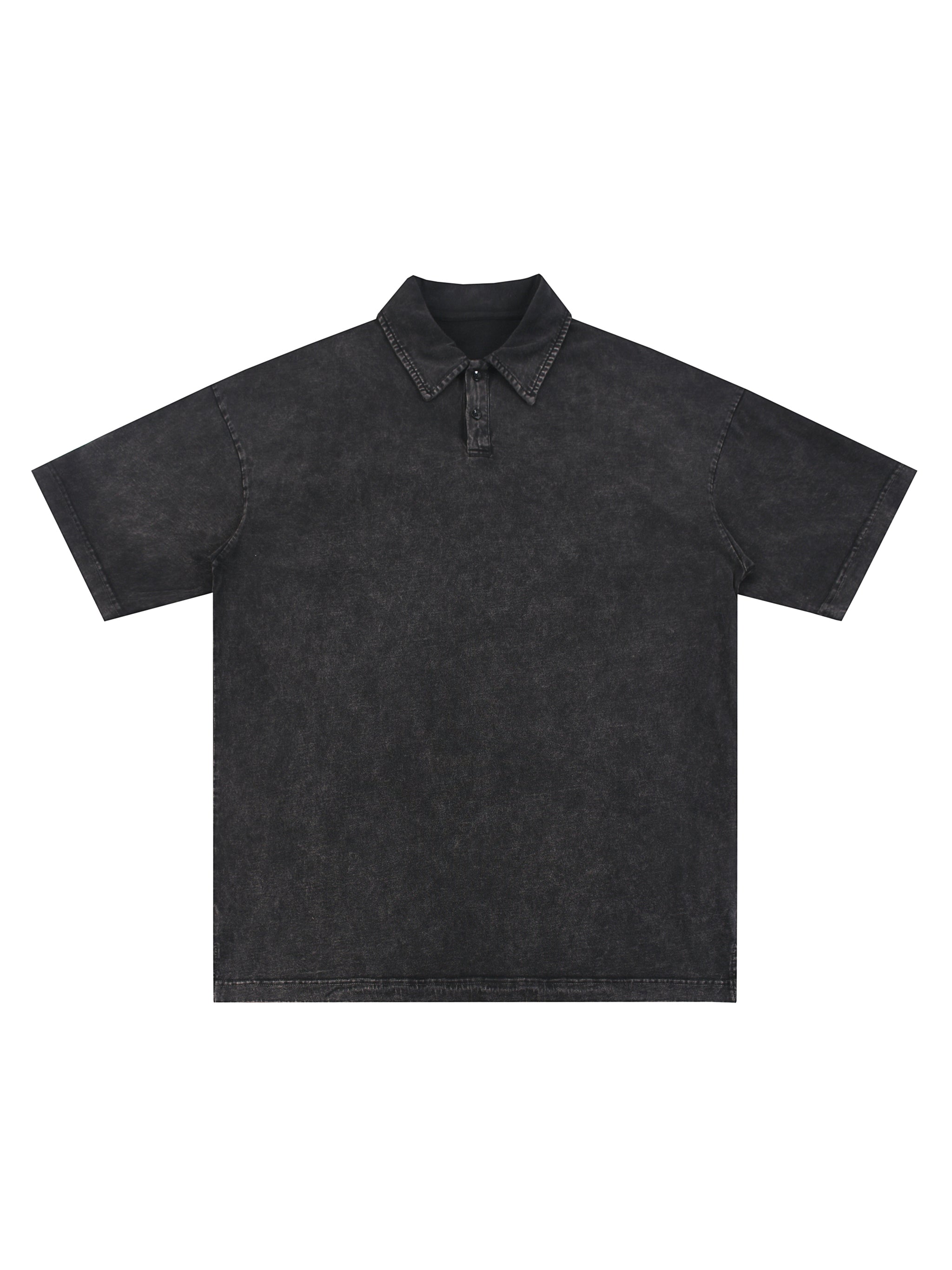 4GVIN "By His Blood" Acid Wash Polo – Charcoal