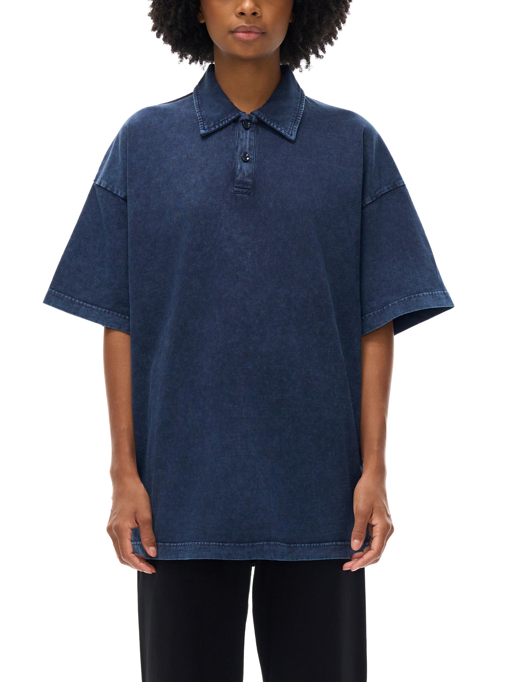 4GVIN "By His Blood" Acid Wash Polo – Charcoal