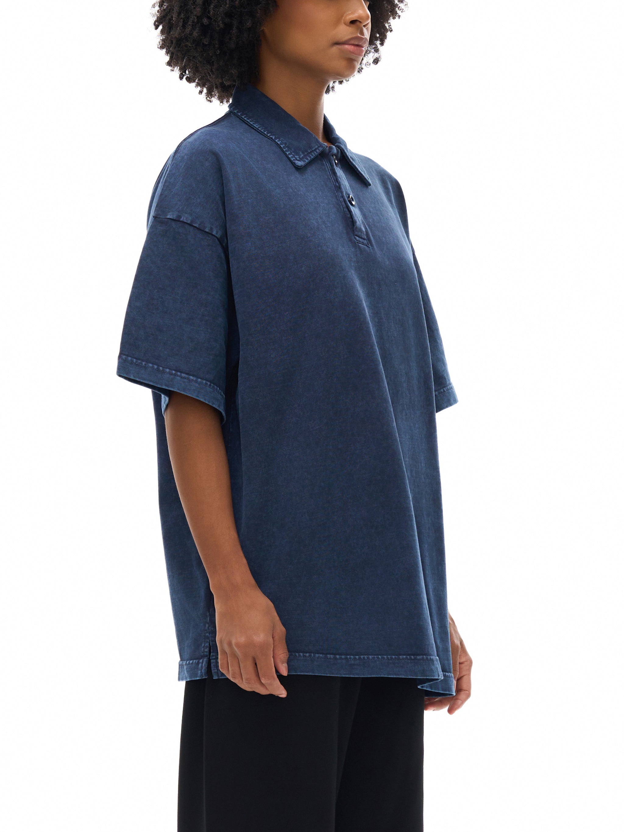 4GVIN "By His Blood" Acid Wash Polo – Charcoal