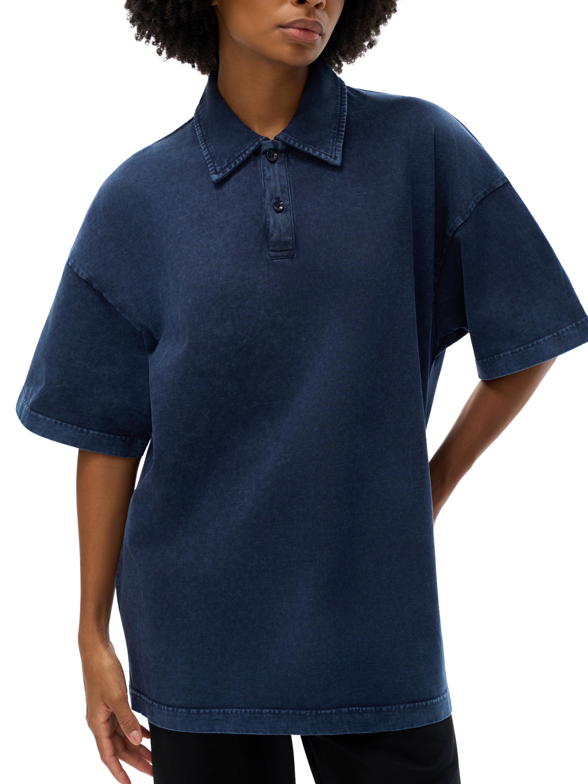 4GVIN "By His Blood" Acid Wash Polo – Charcoal