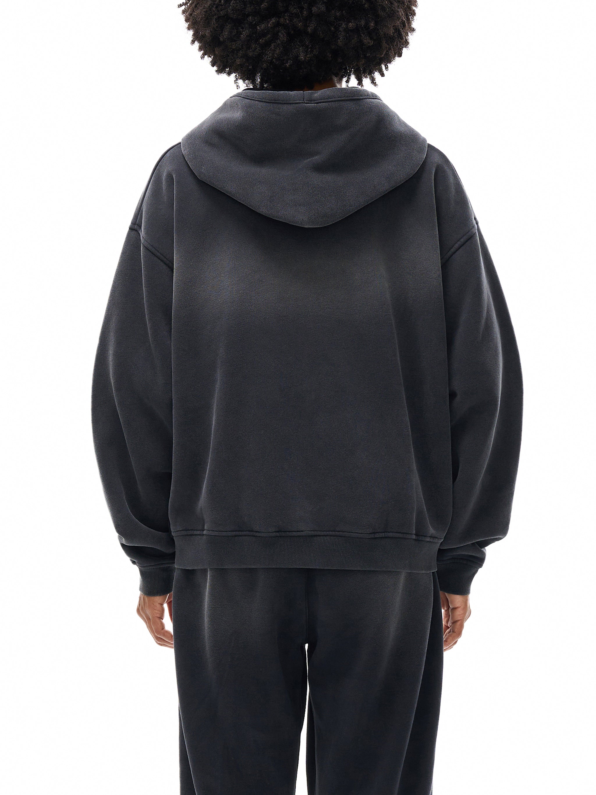 4GVIN ( No Fear ) Sunfade Two-way Zipper Boxy Fleece Hoodie