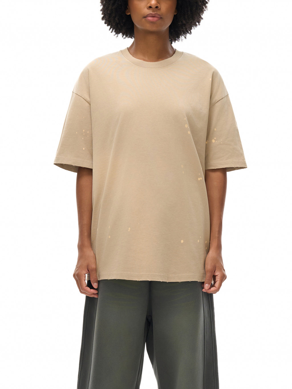 4GVIN Hand-Frayed Sunfade Paint Splatter T-Shirt
