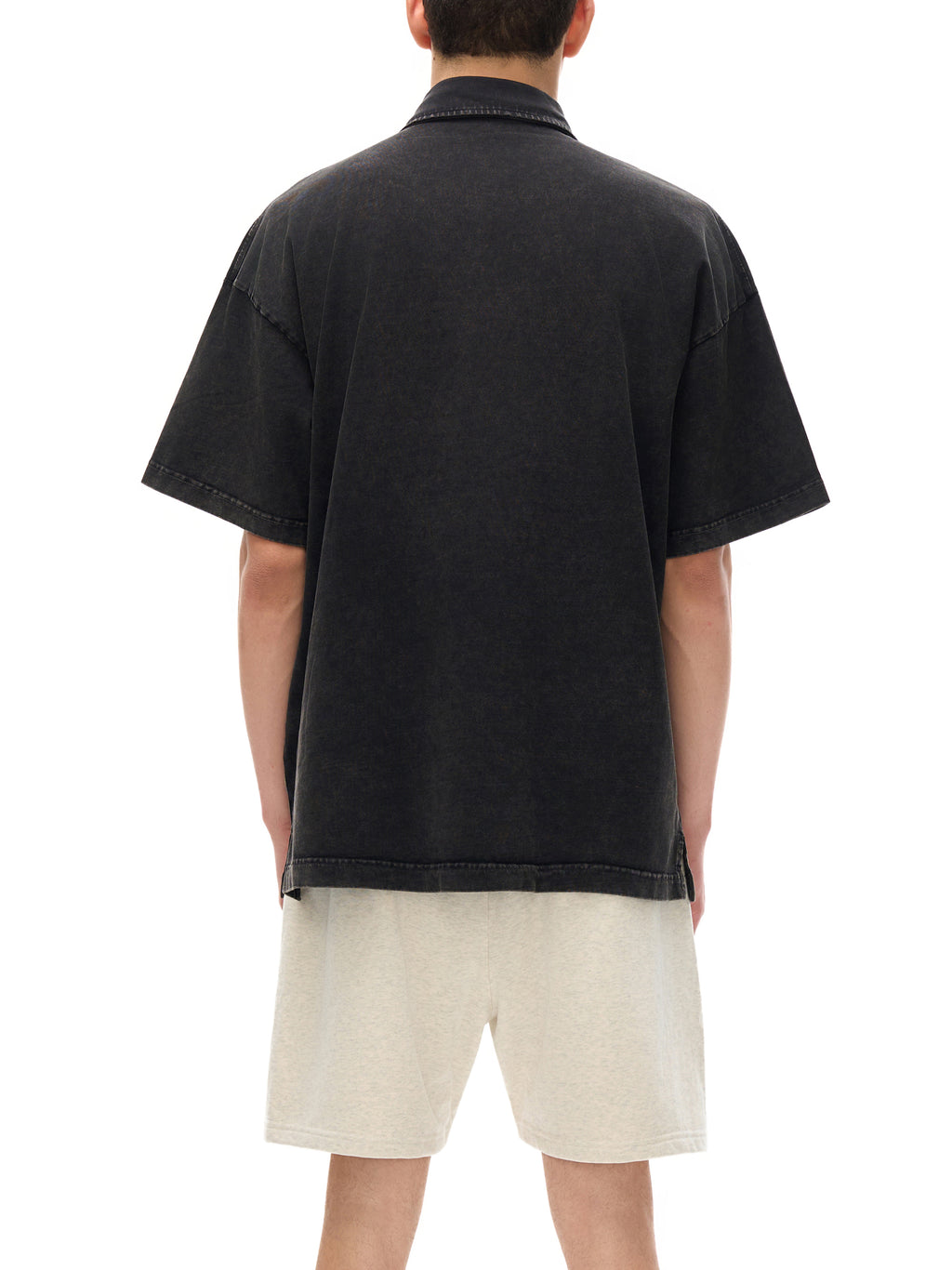 4GVIN "By His Blood" Acid Wash Polo – Charcoal