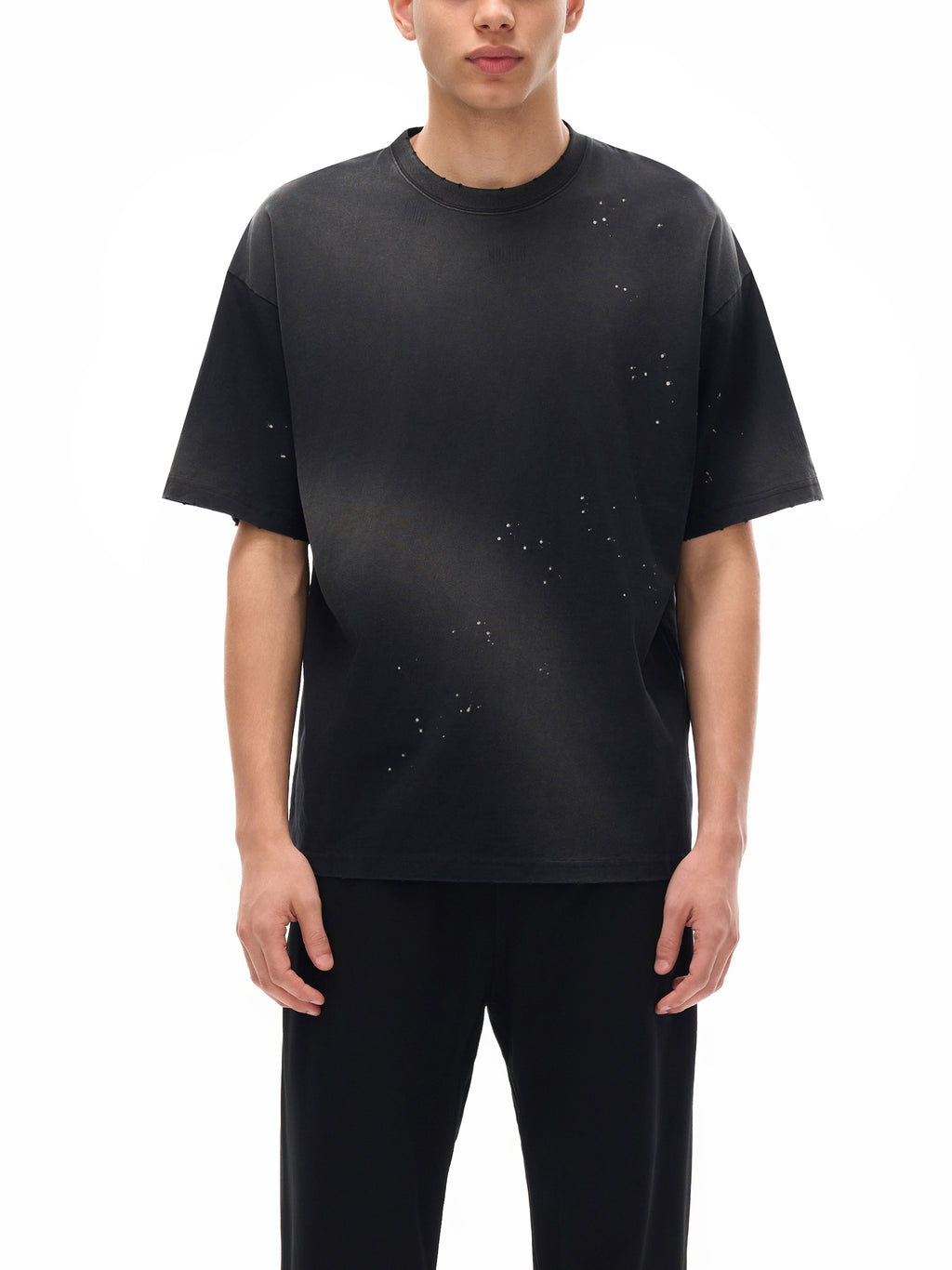 4GVIN Hand-Frayed Sunfade Paint Splatter T-Shirt