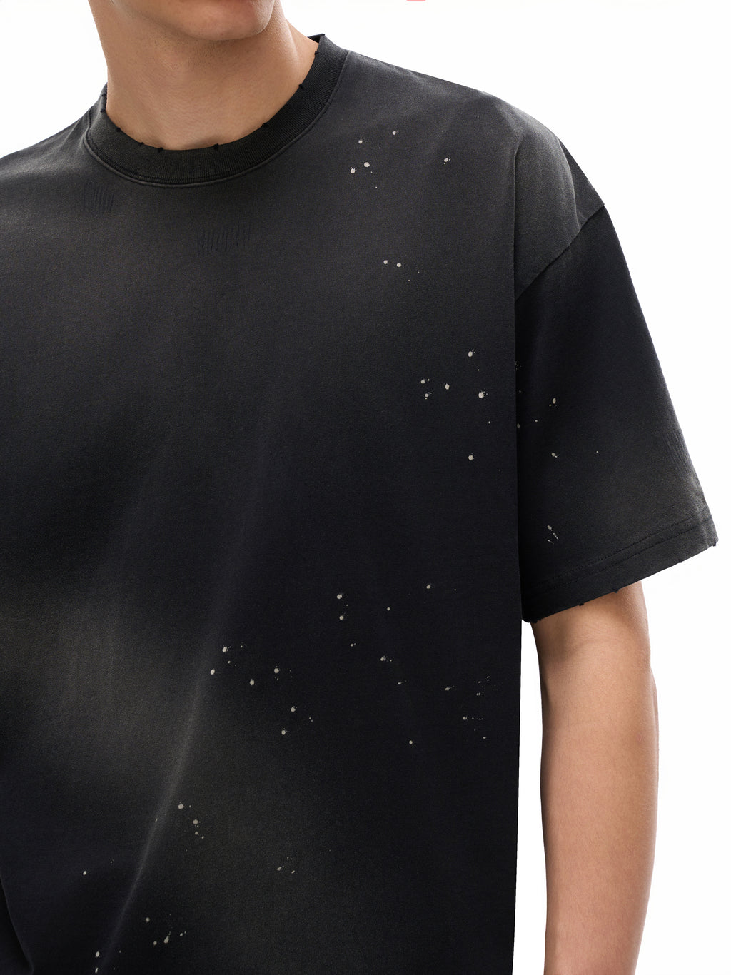 4GVIN Hand-Frayed Sunfade Paint Splatter T-Shirt