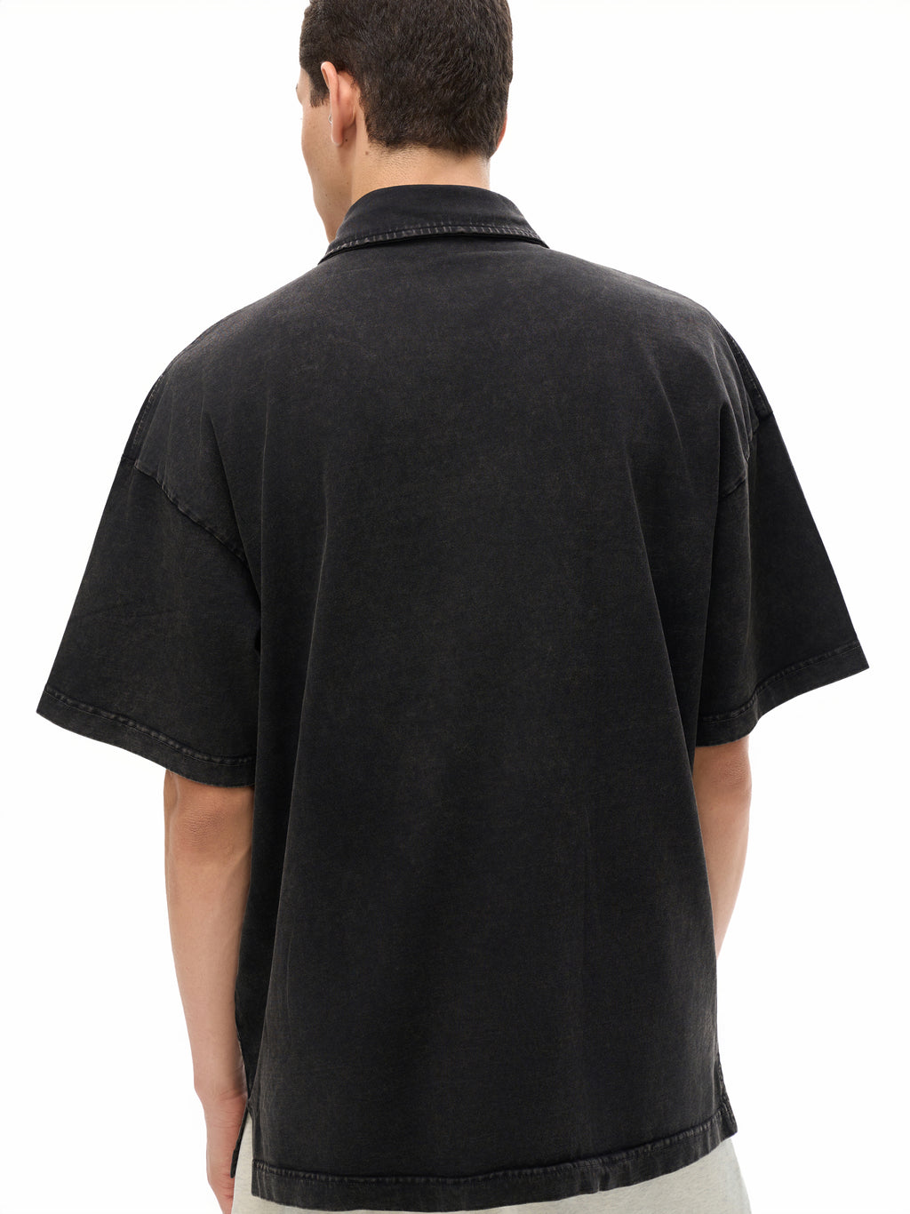 4GVIN "By His Blood" Acid Wash Polo – Charcoal