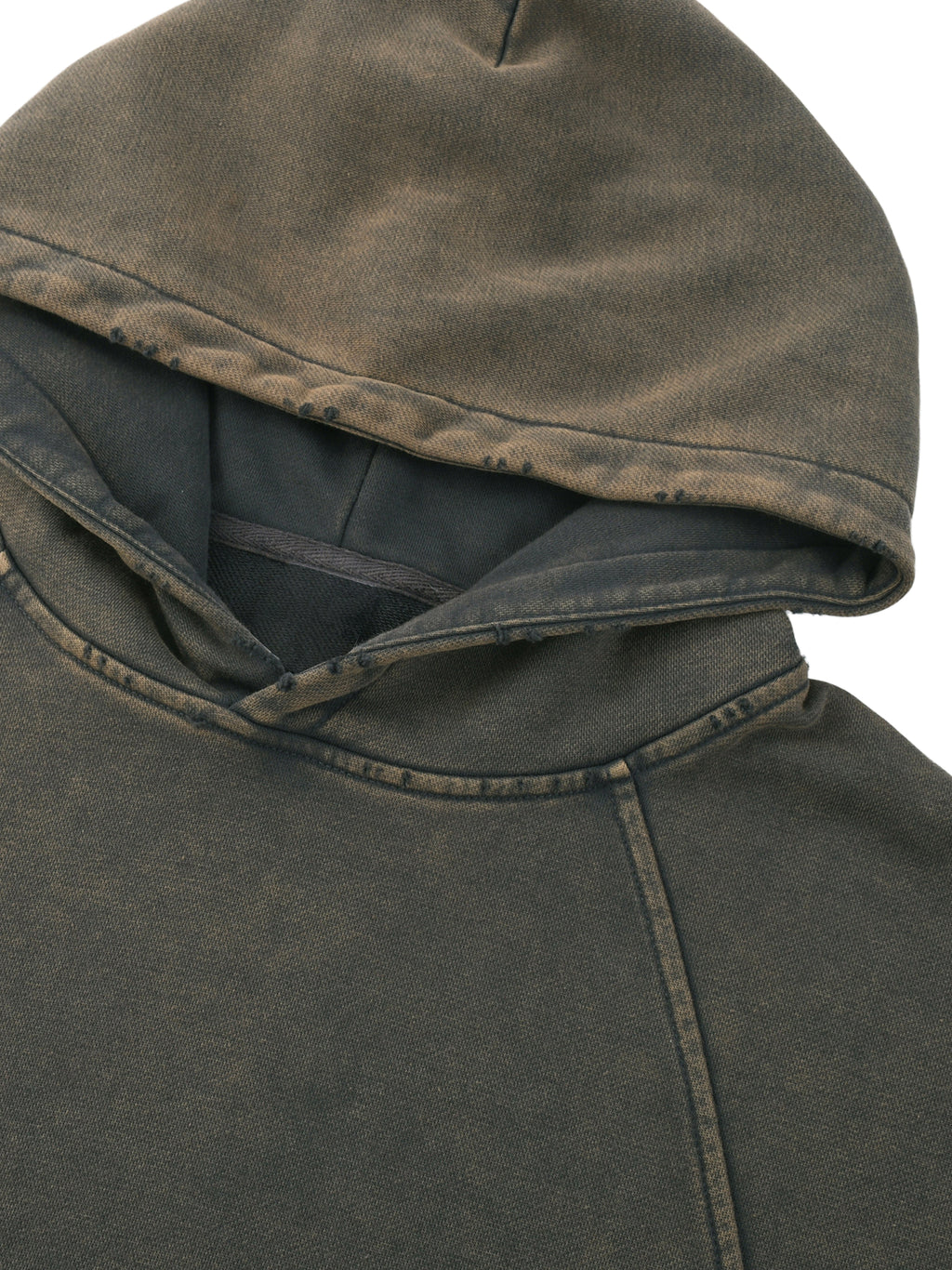 4GVIN Vintage Washed Frayed-Hem Hoodie Nada Me Faltara