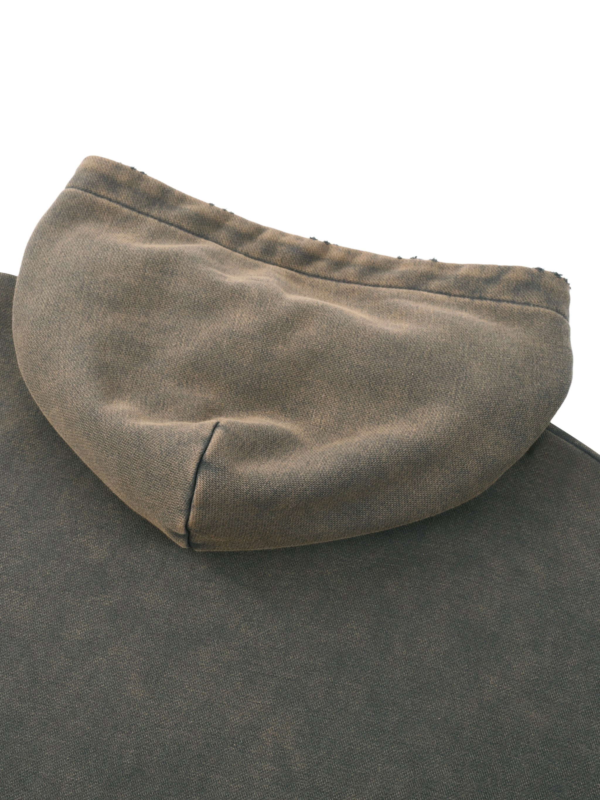 4GVIN Vintage Washed Frayed-Hem Hoodie Nada Me Faltara