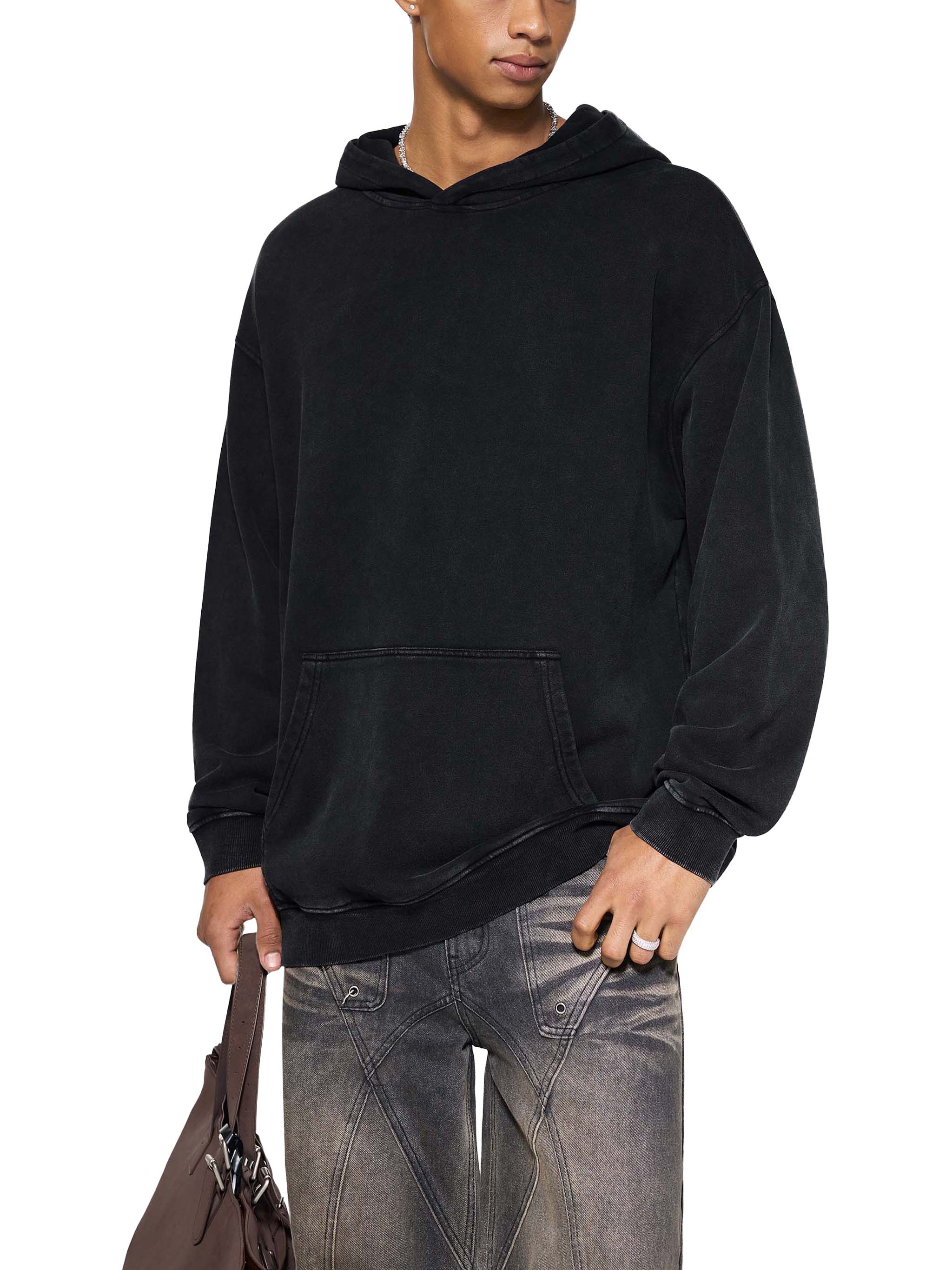4GVIN ( 5 Panes ) Snow Washed Loose Cotton Hoodie