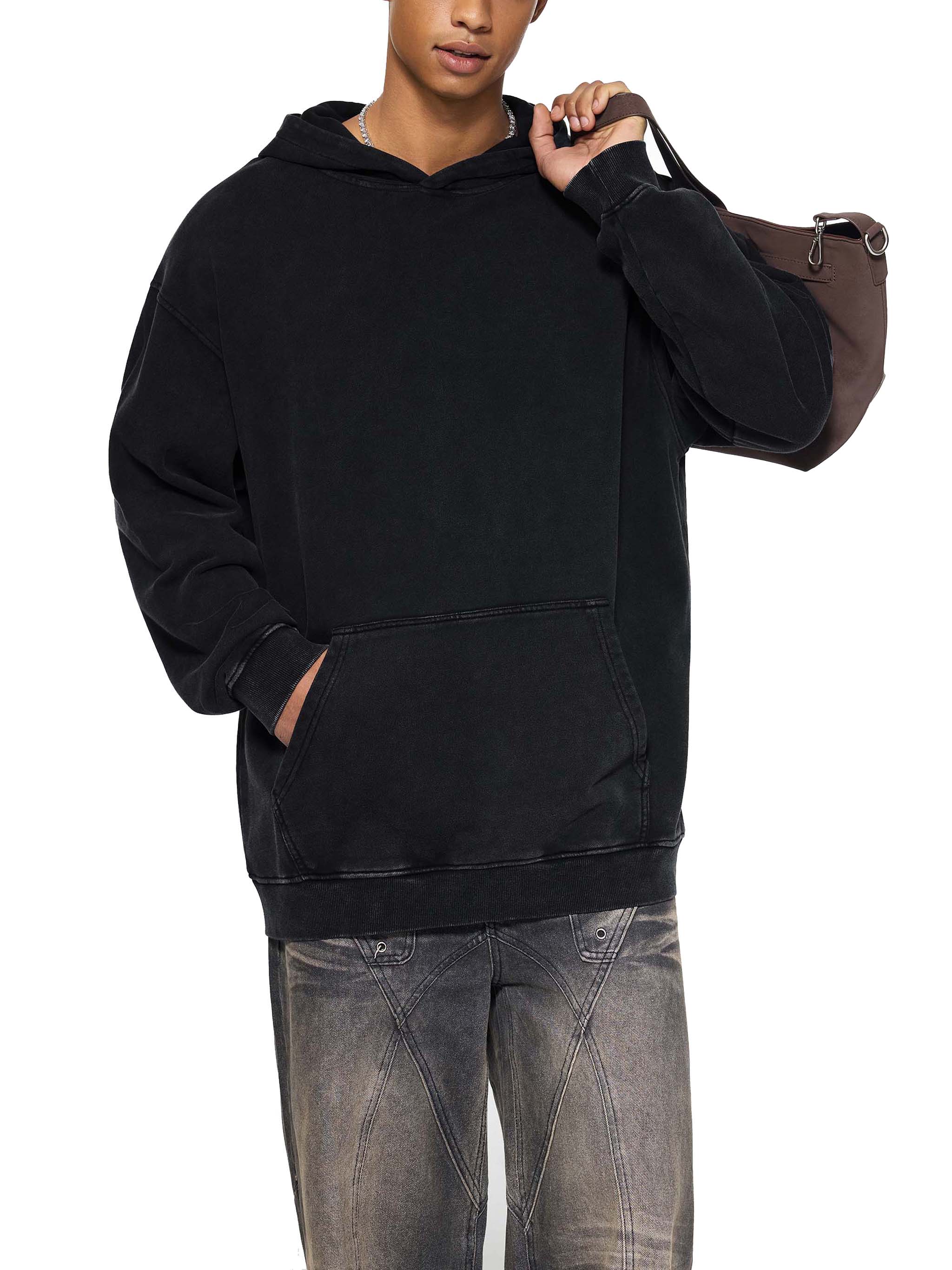 4GVIN ( 5 Panes ) Snow Washed Loose Cotton Hoodie