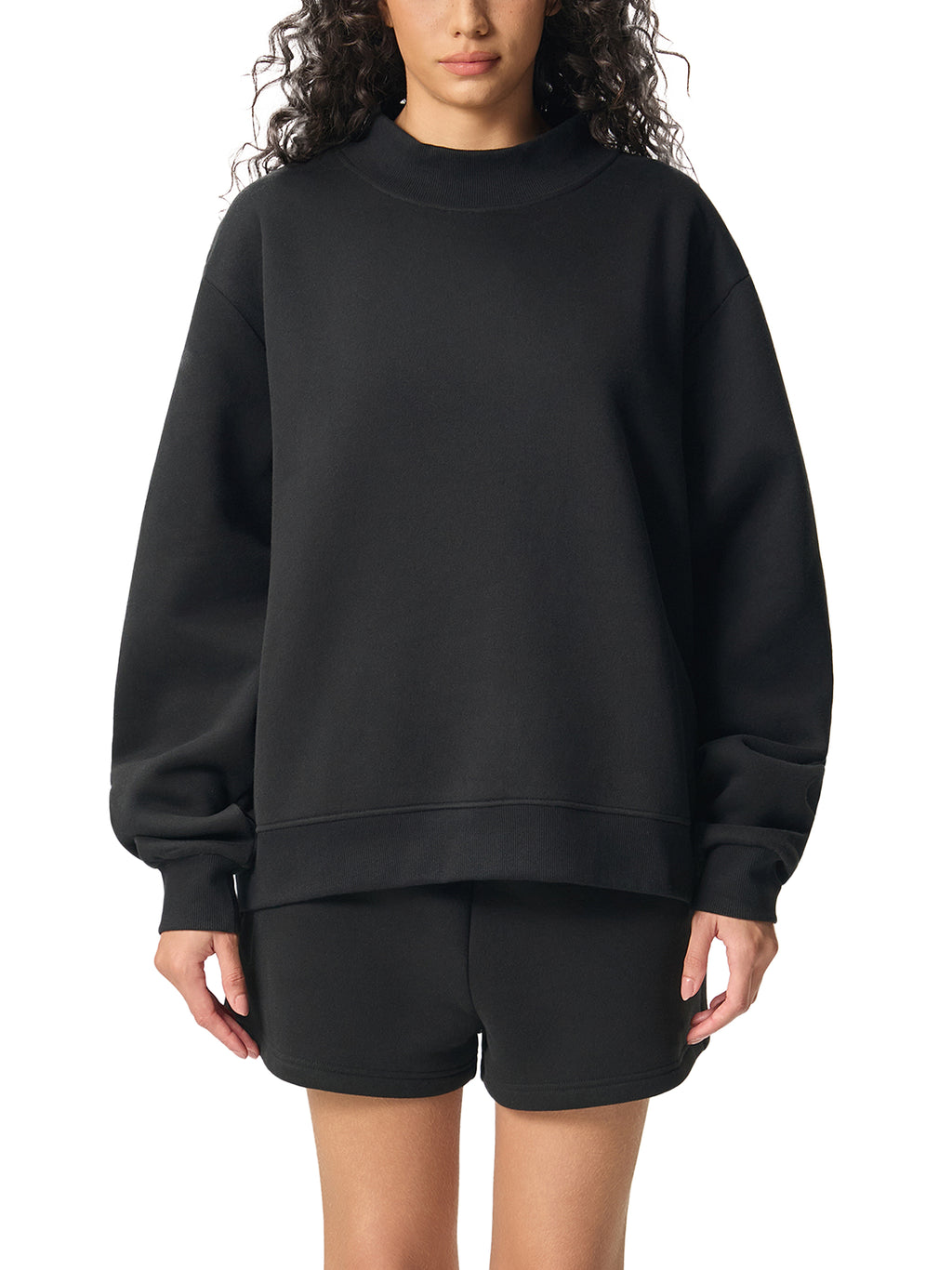 4GVIN " Keep the Faith " Girls Essential Fleece Mock-Neck Crew Sweatshirt