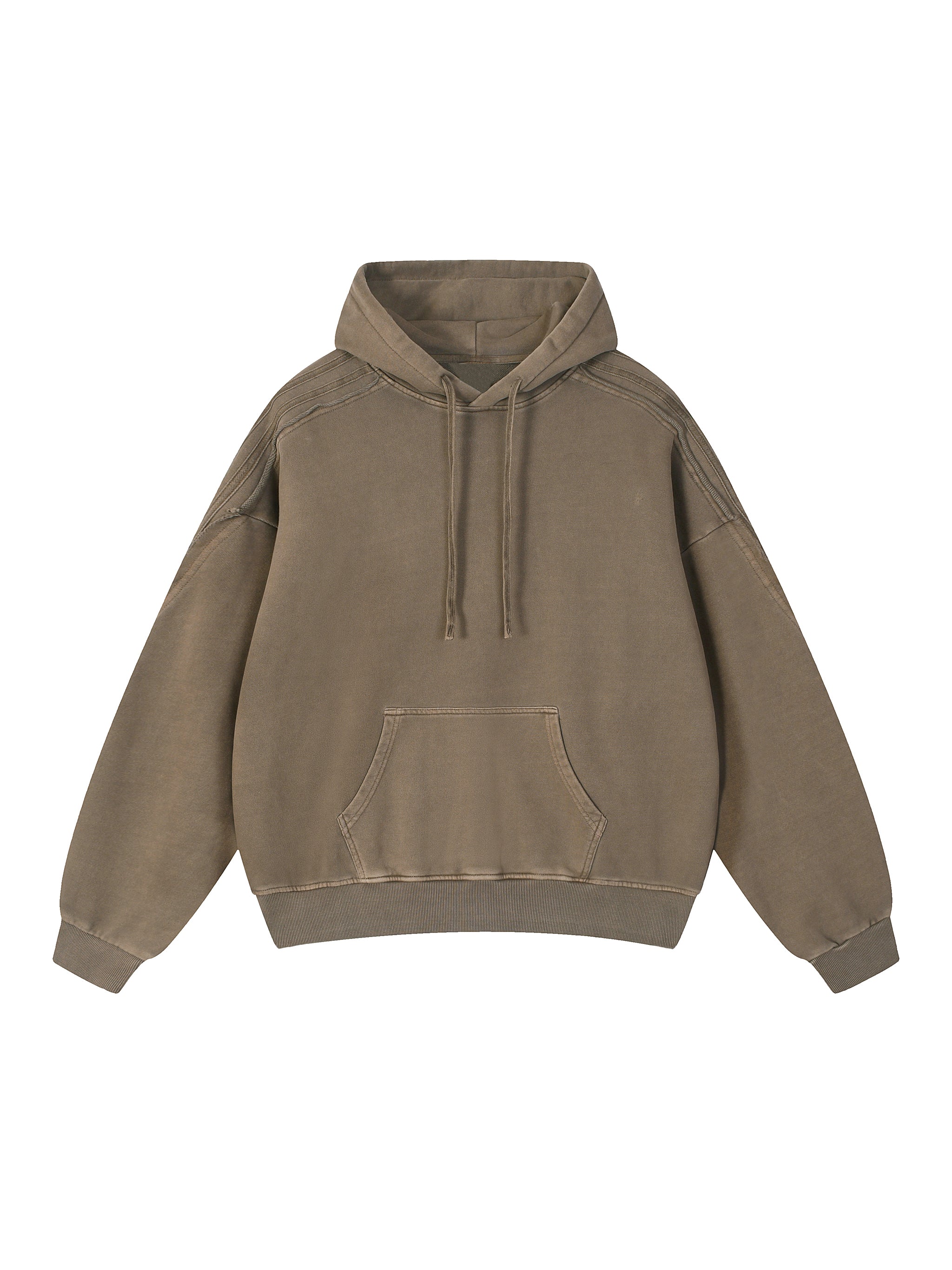 4GVIN Snow Washed Tape Raw Edge Hoodie