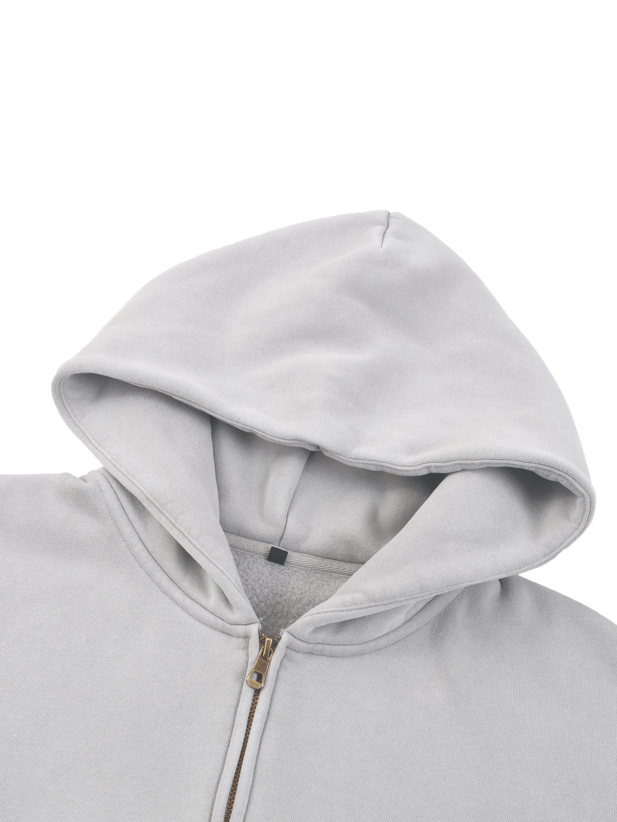 4GVIN ( No Fear ) Sunfade Two-way Zipper Boxy Fleece Hoodie